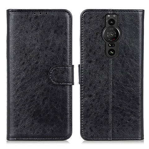 Funda de Cuero Cartera con Soporte Carcasa A04D para Sony Xperia PRO-I Negro