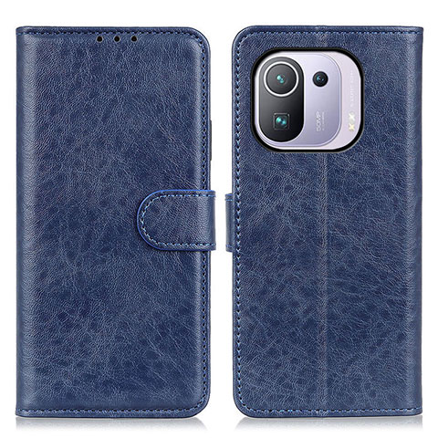 Funda de Cuero Cartera con Soporte Carcasa A04D para Xiaomi Mi 11 Pro 5G Azul