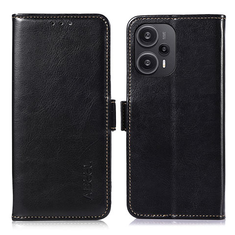 Funda de Cuero Cartera con Soporte Carcasa A04D para Xiaomi Redmi Note 12 Turbo 5G Negro