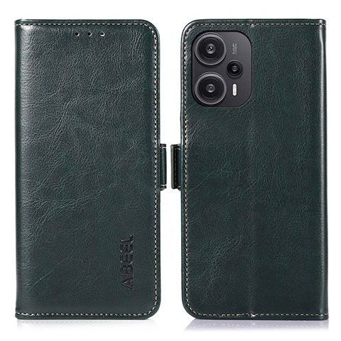 Funda de Cuero Cartera con Soporte Carcasa A04D para Xiaomi Redmi Note 12 Turbo 5G Verde