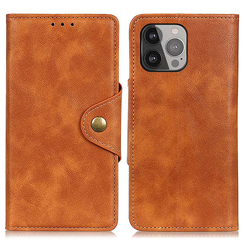 Funda de Cuero Cartera con Soporte Carcasa A05 para Apple iPhone 14 Pro Max Marron