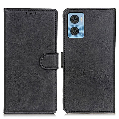 Funda de Cuero Cartera con Soporte Carcasa A05D para Motorola Moto E22 Negro