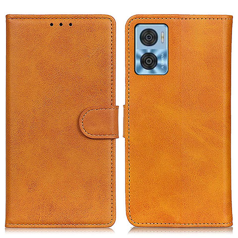 Funda de Cuero Cartera con Soporte Carcasa A05D para Motorola Moto E22i Marron