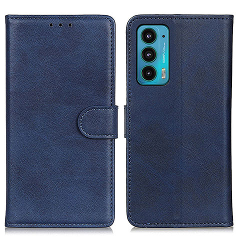 Funda de Cuero Cartera con Soporte Carcasa A05D para Motorola Moto Edge 20 5G Azul