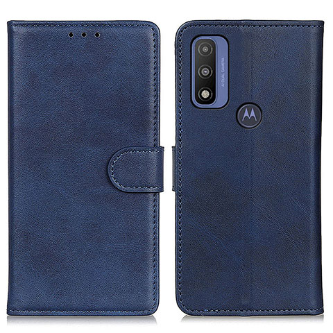 Funda de Cuero Cartera con Soporte Carcasa A05D para Motorola Moto G Pure Azul