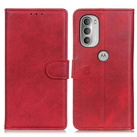 Funda de Cuero Cartera con Soporte Carcasa A05D para Motorola Moto G51 5G Rojo