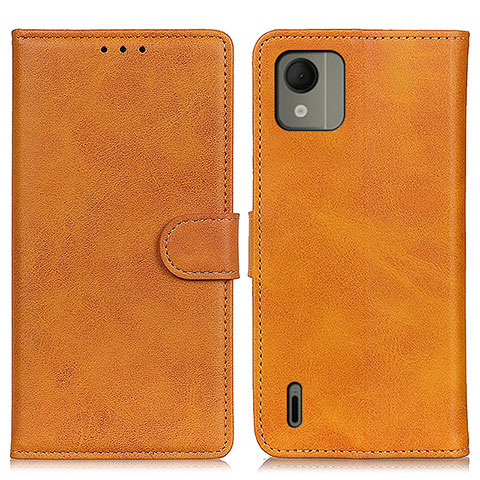 Funda de Cuero Cartera con Soporte Carcasa A05D para Nokia C110 Marron