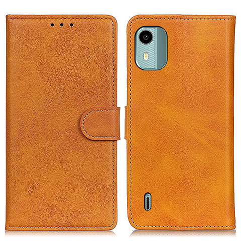 Funda de Cuero Cartera con Soporte Carcasa A05D para Nokia C12 Marron