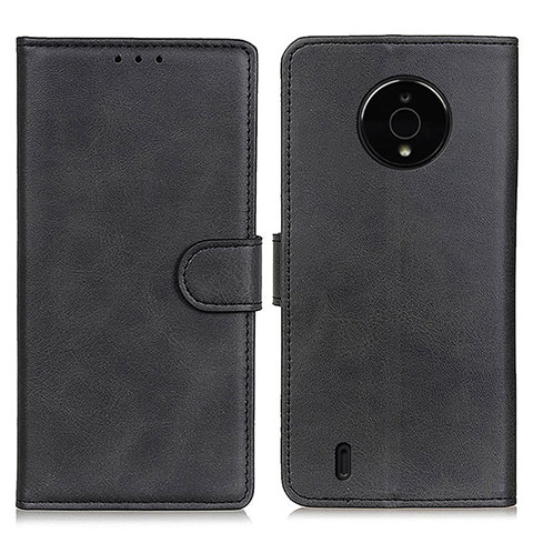 Funda de Cuero Cartera con Soporte Carcasa A05D para Nokia C200 Negro