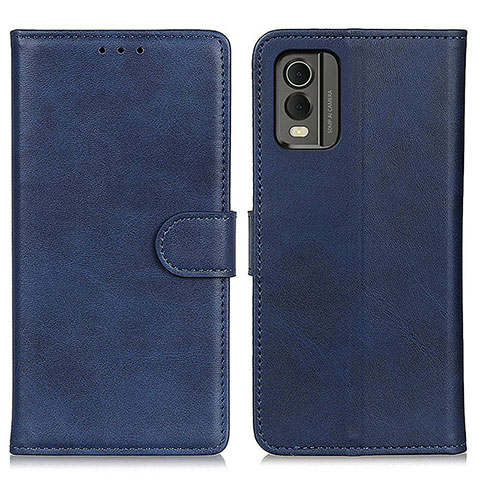 Funda de Cuero Cartera con Soporte Carcasa A05D para Nokia C210 Azul