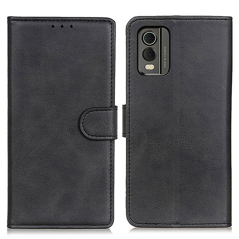 Funda de Cuero Cartera con Soporte Carcasa A05D para Nokia C210 Negro