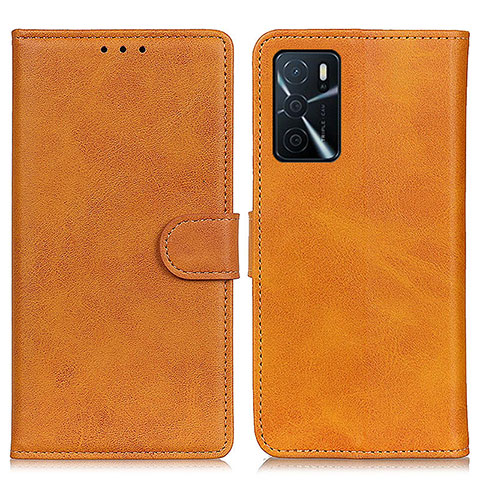 Funda de Cuero Cartera con Soporte Carcasa A05D para Oppo A16s Marron