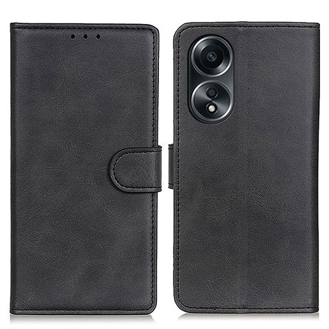 Funda de Cuero Cartera con Soporte Carcasa A05D para Oppo A18 Negro