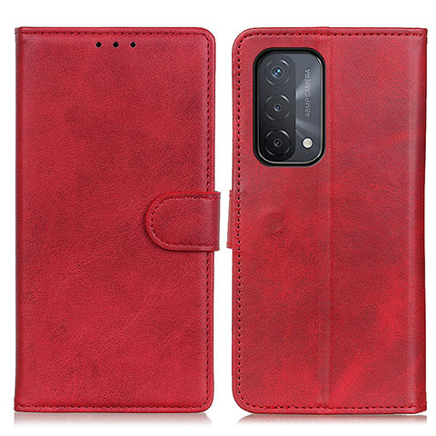 Funda de Cuero Cartera con Soporte Carcasa A05D para Oppo A54 5G Rojo