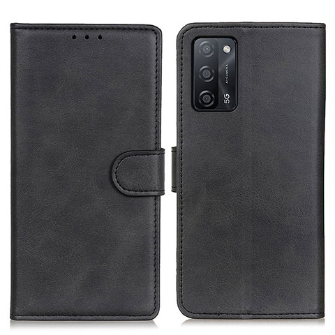 Funda de Cuero Cartera con Soporte Carcasa A05D para Oppo A55 5G Negro