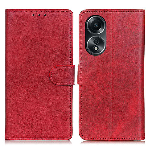 Funda de Cuero Cartera con Soporte Carcasa A05D para Oppo A58 5G Rojo