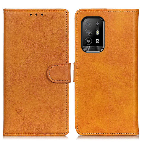 Funda de Cuero Cartera con Soporte Carcasa A05D para Oppo A94 5G Marron