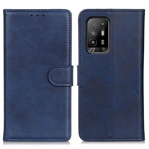 Funda de Cuero Cartera con Soporte Carcasa A05D para Oppo A95 5G Azul