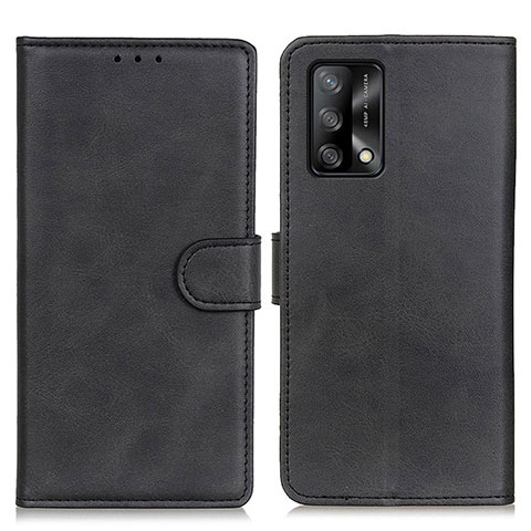 Funda de Cuero Cartera con Soporte Carcasa A05D para Oppo F19 Negro