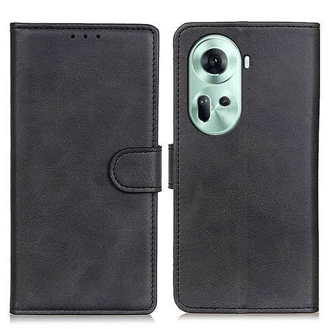 Funda de Cuero Cartera con Soporte Carcasa A05D para Oppo Reno11 5G Negro