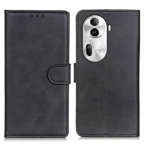 Funda de Cuero Cartera con Soporte Carcasa A05D para Oppo Reno11 Pro 5G Negro