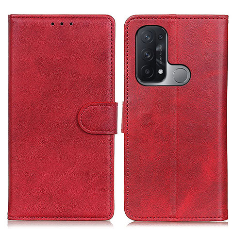 Funda de Cuero Cartera con Soporte Carcasa A05D para Oppo Reno5 A Rojo