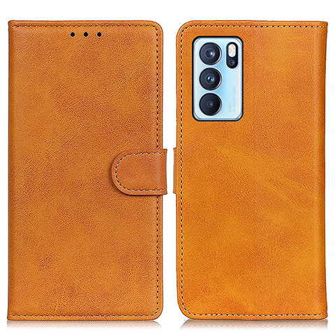 Funda de Cuero Cartera con Soporte Carcasa A05D para Oppo Reno6 Pro 5G India Marron