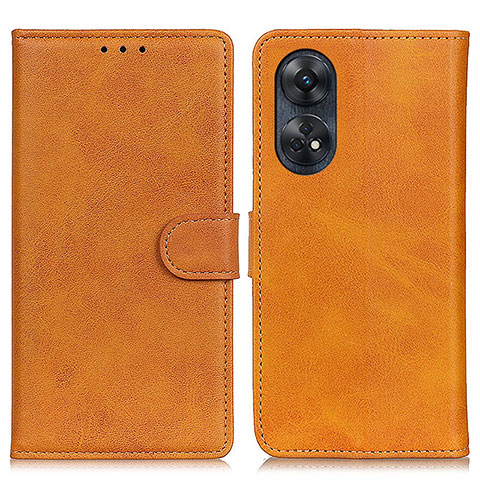 Funda de Cuero Cartera con Soporte Carcasa A05D para Oppo Reno8 T 4G Marron