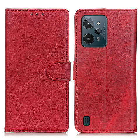 Funda de Cuero Cartera con Soporte Carcasa A05D para Realme C31 Rojo