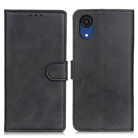 Funda de Cuero Cartera con Soporte Carcasa A05D para Samsung Galaxy A03 Core Negro