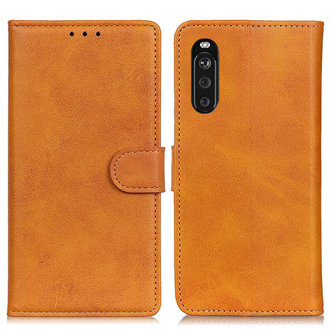 Funda de Cuero Cartera con Soporte Carcasa A05D para Sony Xperia 10 III Lite Marron