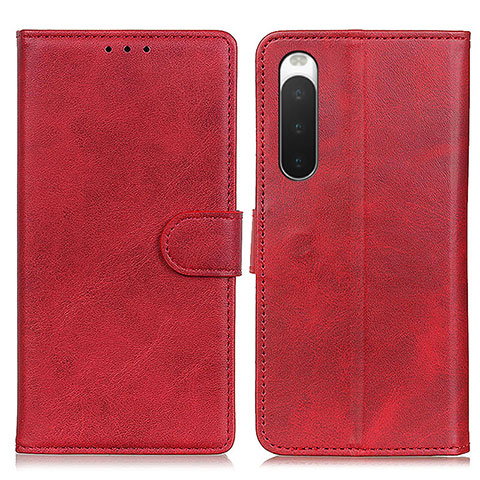 Funda de Cuero Cartera con Soporte Carcasa A05D para Sony Xperia 10 IV SO-52C Rojo