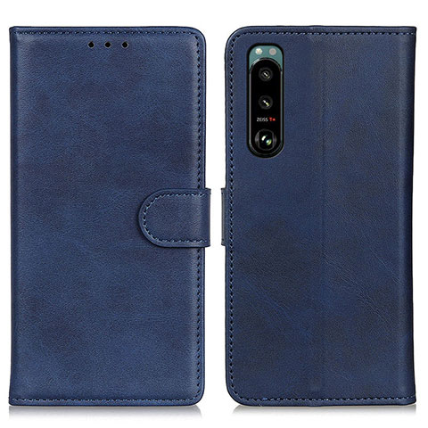 Funda de Cuero Cartera con Soporte Carcasa A05D para Sony Xperia 5 III SO-53B Azul