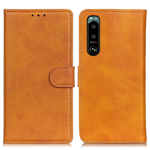 Funda de Cuero Cartera con Soporte Carcasa A05D para Sony Xperia 5 III SO-53B Marron