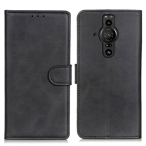 Funda de Cuero Cartera con Soporte Carcasa A05D para Sony Xperia PRO-I Negro