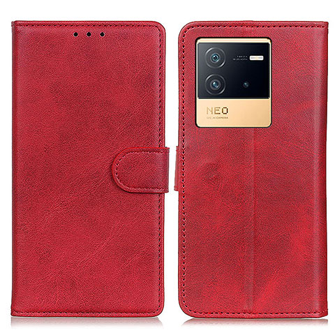 Funda de Cuero Cartera con Soporte Carcasa A05D para Vivo iQOO Neo6 5G Rojo