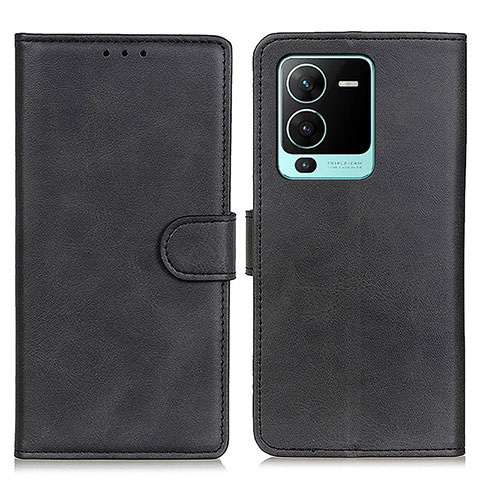 Funda de Cuero Cartera con Soporte Carcasa A05D para Vivo V25 Pro 5G Negro