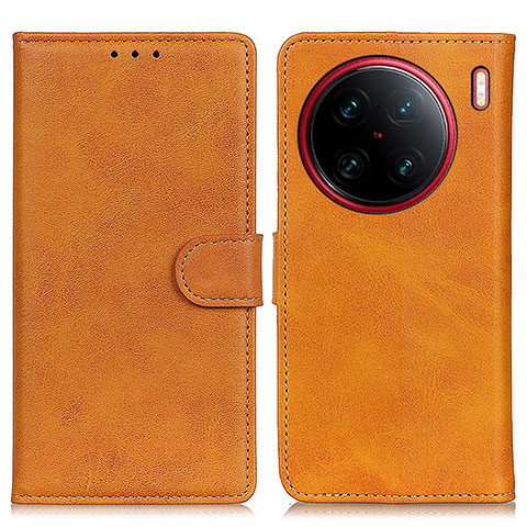 Funda de Cuero Cartera con Soporte Carcasa A05D para Vivo X90 Pro 5G Marron