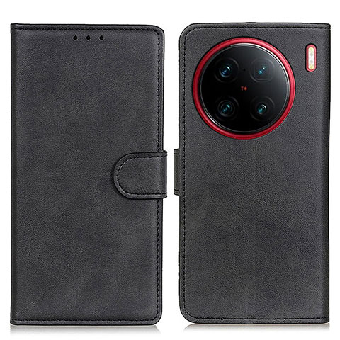 Funda de Cuero Cartera con Soporte Carcasa A05D para Vivo X90 Pro 5G Negro