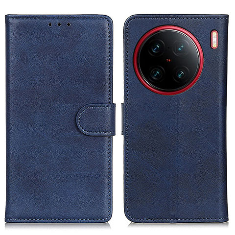 Funda de Cuero Cartera con Soporte Carcasa A05D para Vivo X90 Pro+ Plus 5G Azul