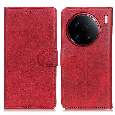 Funda de Cuero Cartera con Soporte Carcasa A05D para Vivo X90 Pro+ Plus 5G Rojo