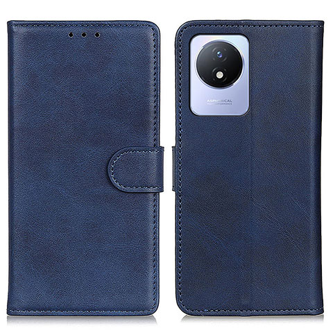 Funda de Cuero Cartera con Soporte Carcasa A05D para Vivo Y02 Azul