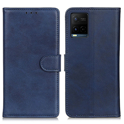 Funda de Cuero Cartera con Soporte Carcasa A05D para Vivo Y21G Azul