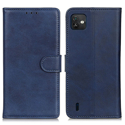 Funda de Cuero Cartera con Soporte Carcasa A05D para Wiko Y82 Azul