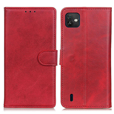 Funda de Cuero Cartera con Soporte Carcasa A05D para Wiko Y82 Rojo