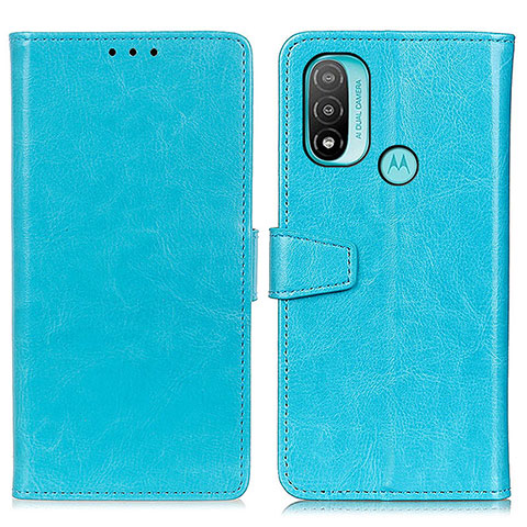 Funda de Cuero Cartera con Soporte Carcasa A06D para Motorola Moto E20 Azul Cielo