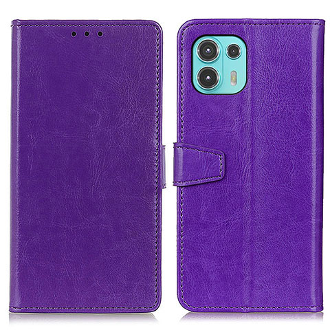 Funda de Cuero Cartera con Soporte Carcasa A06D para Motorola Moto Edge 20 Lite 5G Morado