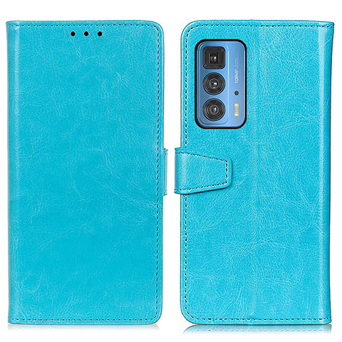 Funda de Cuero Cartera con Soporte Carcasa A06D para Motorola Moto Edge 20 Pro 5G Azul Cielo