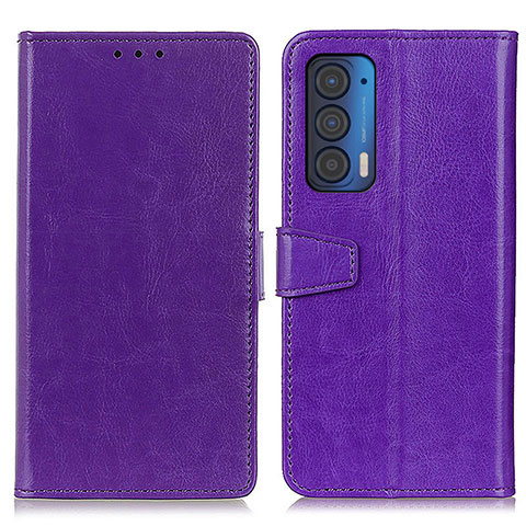 Funda de Cuero Cartera con Soporte Carcasa A06D para Motorola Moto Edge (2021) 5G Morado