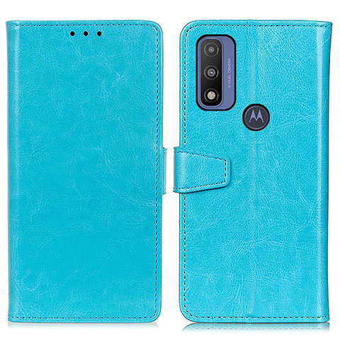 Funda de Cuero Cartera con Soporte Carcasa A06D para Motorola Moto G Pure Azul Cielo